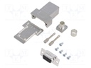 D-Sub; PIN: 9; plug; female; soldering; for cable; black