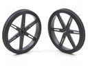 Wheel; black; Shaft: D spring; Pcs: 2; push-in; Ø: 80mm; W: 10mm