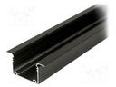 Profiles for LED modules; recessed; black; L: 2m; aluminium
