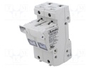 Fuse base; 14x51mm; for DIN rail mounting; 50A; 690VAC; Poles: 1+N