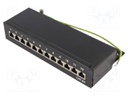 Patch panel; RJ45; Cat: 6a; Colour: black; IDC; surface-mounted