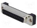 D-Sub; PIN: 25; socket; female; with threaded hole; Locking: screws