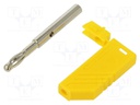 Connector: 4mm banana; plug; 24A; 30VAC; 60VDC; yellow; 1.5mm2