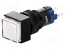 Switch: push-button; Pos: 2; SPDT; 0.5A/250VAC; 1A/24VDC; white