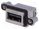 Socket; USB A; MUSB; for panel mounting,screw; THT; straight; IP68