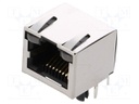 Socket; RJ45; Cat: 5; shielded,with LED; Layout: 8p8c; THT