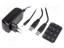 Hub USB; USB 1.1,USB 2.0,USB 3.0; black; Number of ports: 4; 0.4m