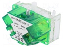 Contact Block, 10 A, 600 V, Fingersafe, 1 Pole, Screw, SPST-NO