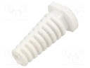 Strain relief; Øhole: 4mm; elastomer; white; L: 25mm