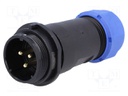 Plug; male; SP21; PIN: 3; IP68; 7÷12mm; soldering; for cable; 500V