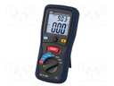 Meter: grounding resistance; LCD; Earthing R range: 20Ω,200Ω,2kΩ