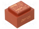 Transformer: encapsulated; 1VA; 117VAC; 6V; 167mA; Mounting: PCB