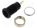 Connector: 4mm banana; socket; 32A; 1kV; black; gold-plated; 33mm
