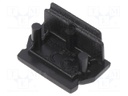 Cap for LED profiles; black; ABS; Application: UNI12