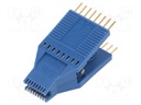 Test clip; PIN: 16; blue; Row pitch: 1.27mm; gold-plated; W: 21.08mm