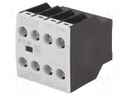 Auxiliary contacts; Leads: screw terminals; Mounting: front