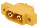 Socket; DC supply; XT60; male; PIN: 2; soldered; Plating: gold flash