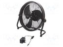 Fan: AC; Len: 1.5m; Colour: black; Body dim: 400x380x220mm; Ø: 300mm