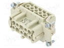 Connector: HDC; contact insert; female; 16A; 500V; Han E®; PIN: 10