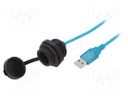 Adapter cable; USB A socket,USB A plug; 1310; USB 2.0; IP67; 2m