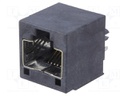 Socket; RJ45; PIN: 8; Cat: 5e; gold-plated; Layout: 8p8c; THT