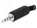 Plug; Jack 3,5mm; male; stereo; with strain relief; ways: 4