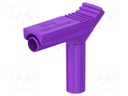 Connector: 4mm banana; angle plug; 20A; violet; insulated
