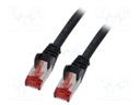 Patch cord; S/FTP; 6; stranded; Cu; LSZH; black; 7.5m; halogen free