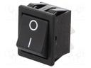 ROCKER; DPST; Pos: 2; OFF-ON; 16A/250VAC; black; none; Body: black