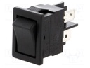 ROCKER; DPST; Pos: 2; OFF-ON; 10A/250VAC; 10A/28VDC; black; none