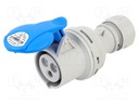 Connector: AC supply 3-phase; plug; female; 16A; 230VAC; IEC 60309