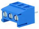 PCB terminal block; angled 90°; 3.5mm; ways: 3; on PCBs; 1mm2; 12A