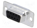 D-Sub; PIN: 9; plug; female; turned contacts; soldering; for cable