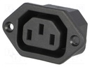 Connector: AC supply; socket; female; 10A; 250VAC; IEC 60320