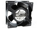 Fan: AC; axial; 230VAC; 92x92x38mm; 75m3/h; 37dBA; ball bearing