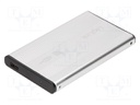 Hard discs housing: 2,5"; PnP and hot-plug; silver; USB,SATA