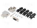 D-Sub; PIN: 9; plug; female; shielded; soldering; for cable; black