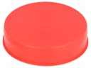 Plugs; Body: red; Out.diam: 103.3mm; H: 23mm; Mat: LDPE; Shape: round