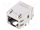 Socket; RJ45; MXMag; PIN: 8; shielded,with LED; gold-plated; THT