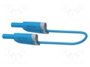 Test lead; 20A; banana plug 4mm,both sides; Len: 0.5m; blue