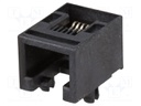Socket; RJ12; PIN: 6; Cat: 3; low profile; Layout: 6p6c; THT