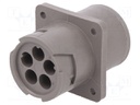 Connector: circular; HD10; socket; male; PIN: 5; w/o contacts