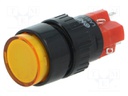 Switch: push-button; Pos: 2; SPDT; 3A/220VAC; 2A/24VDC; orange; IP40