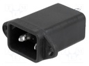 Connector: AC supply; socket; male; 4A; 250VAC; IEC 60320; -25÷85°C