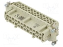 Connector: HDC; contact insert; female; 16A; 500V; Han E®; PIN: 24