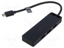 Hub USB; black; Number of ports: 5; 0.15m; Enclos.mat: ABS