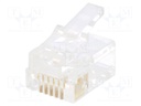 Plug; RJ12; PIN: 6; Layout: 6p6c; IDC,crimped; for cable