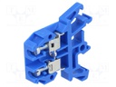 Splice terminal: rail; 0.5÷4mm2; ways: 1; terminals: 2; blue; 690V