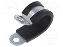 Fixing clamp; ØBundle : 19mm; W: 15mm; steel; Cover material: EPDM