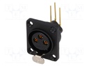 Socket; XLR; female; PIN: 3; angled 90°; with push button,sealed